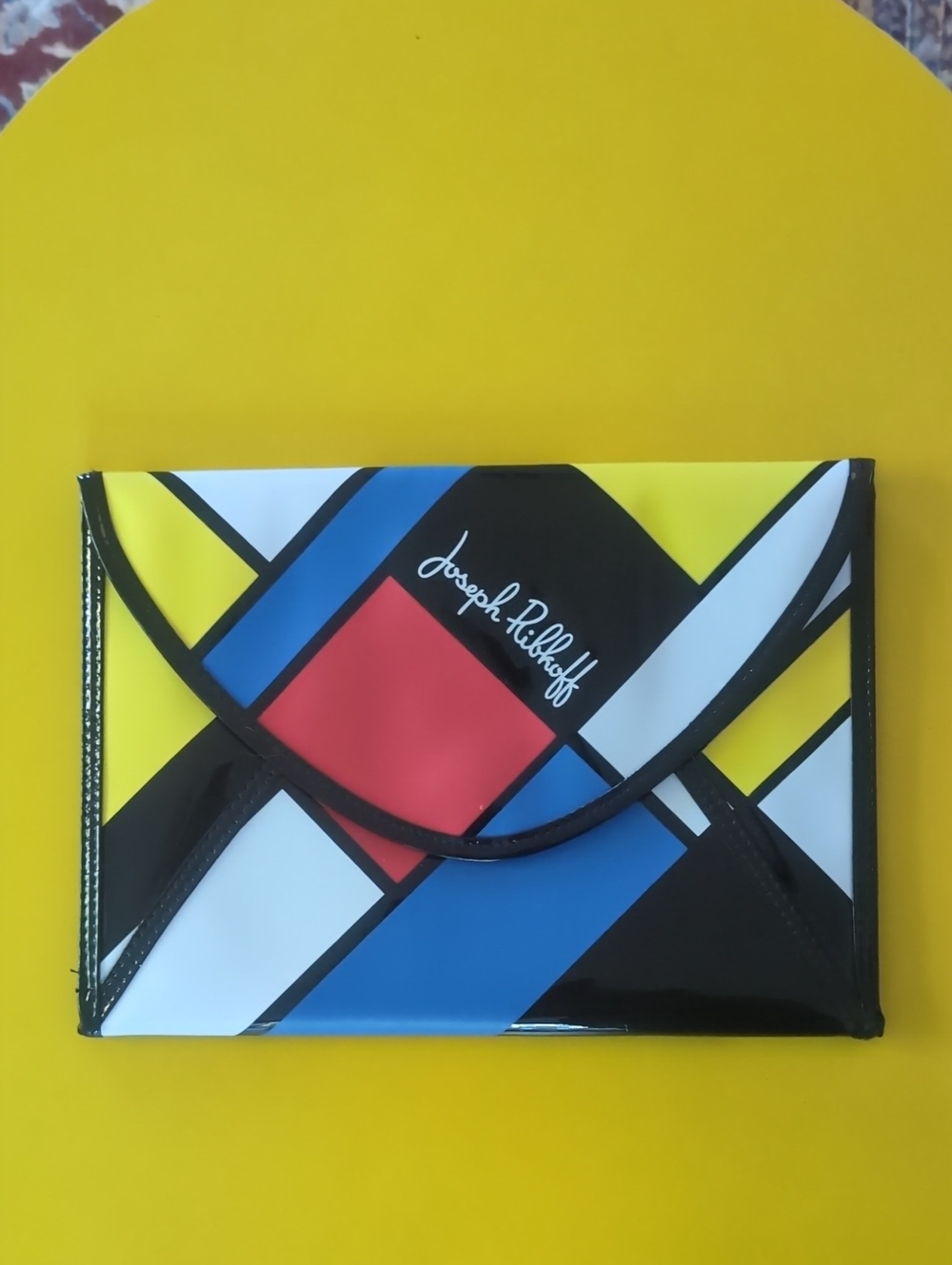 Joseph Ribkoff Vintage Colorblock Envelope Clutch - Bold Mondrian Style